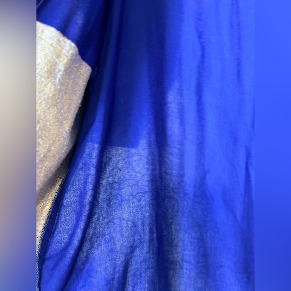 Rija kimono blue/ gold 28 p2p  35-1/2 length no size see measurements preowned - Picture 7 of 10